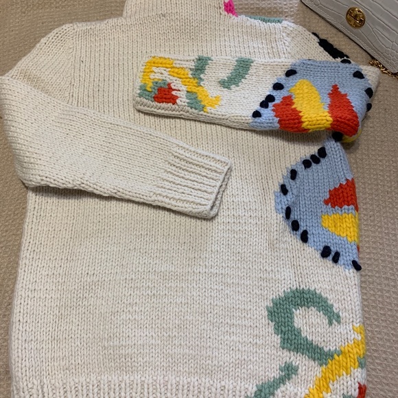 ⛔️SOLD⛔️Auth.TORY BURCH 100% eco wool handknit sweater - Picture 5 of 14